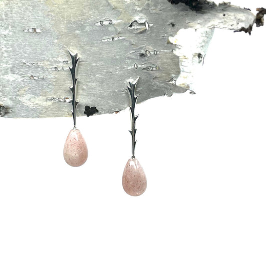 Kvist Earrings Pink Moonstone